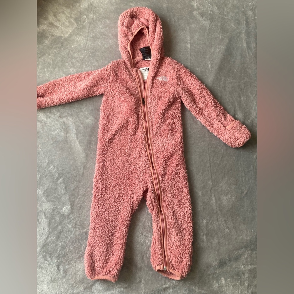 The North Face Pink Fleece Kids Footie